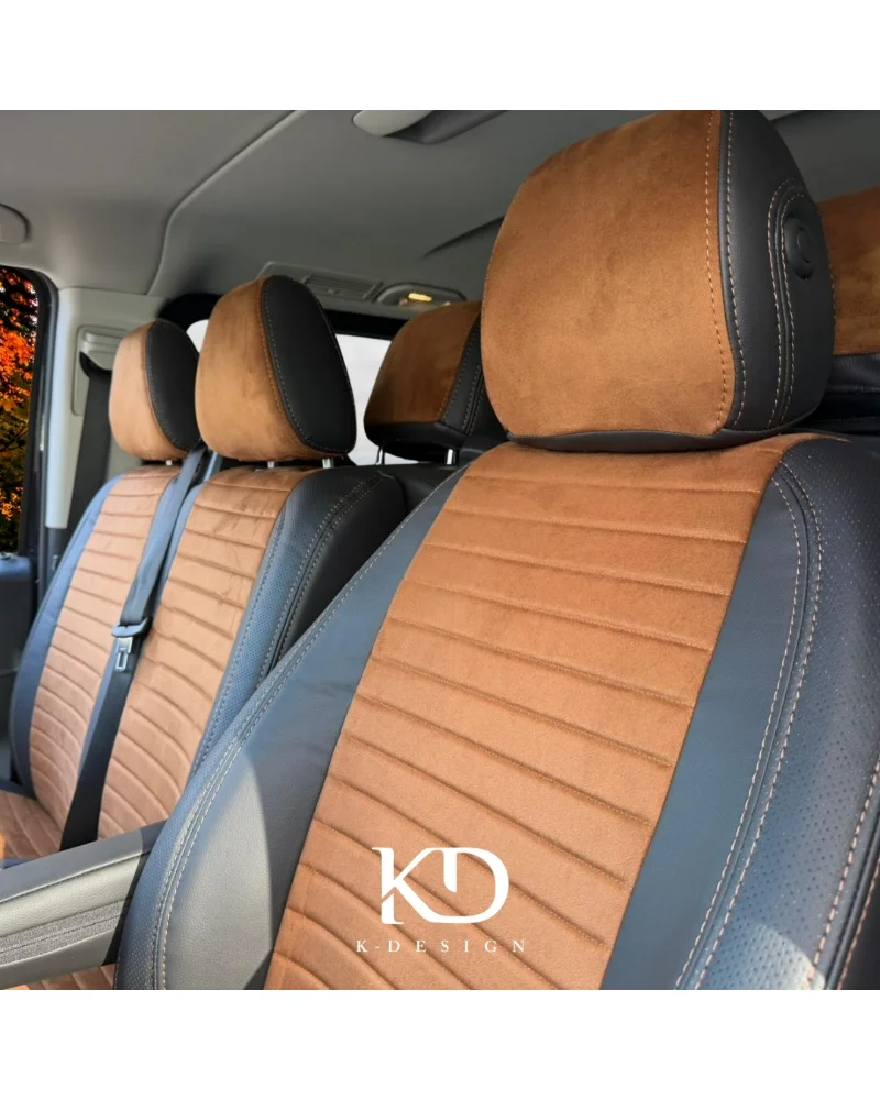Mercedes-Benz Vito 8+1 Özel Oto Koltuk Kılıfı - 1.Kalite Deri Alcantara - Görsel 2