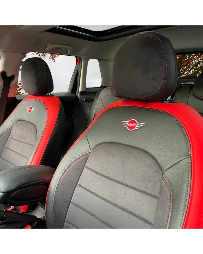 Mini Cooper Özel Oto Koltuk Kılıfı - 1.Kalite Deri Alcantara - Görsel 5