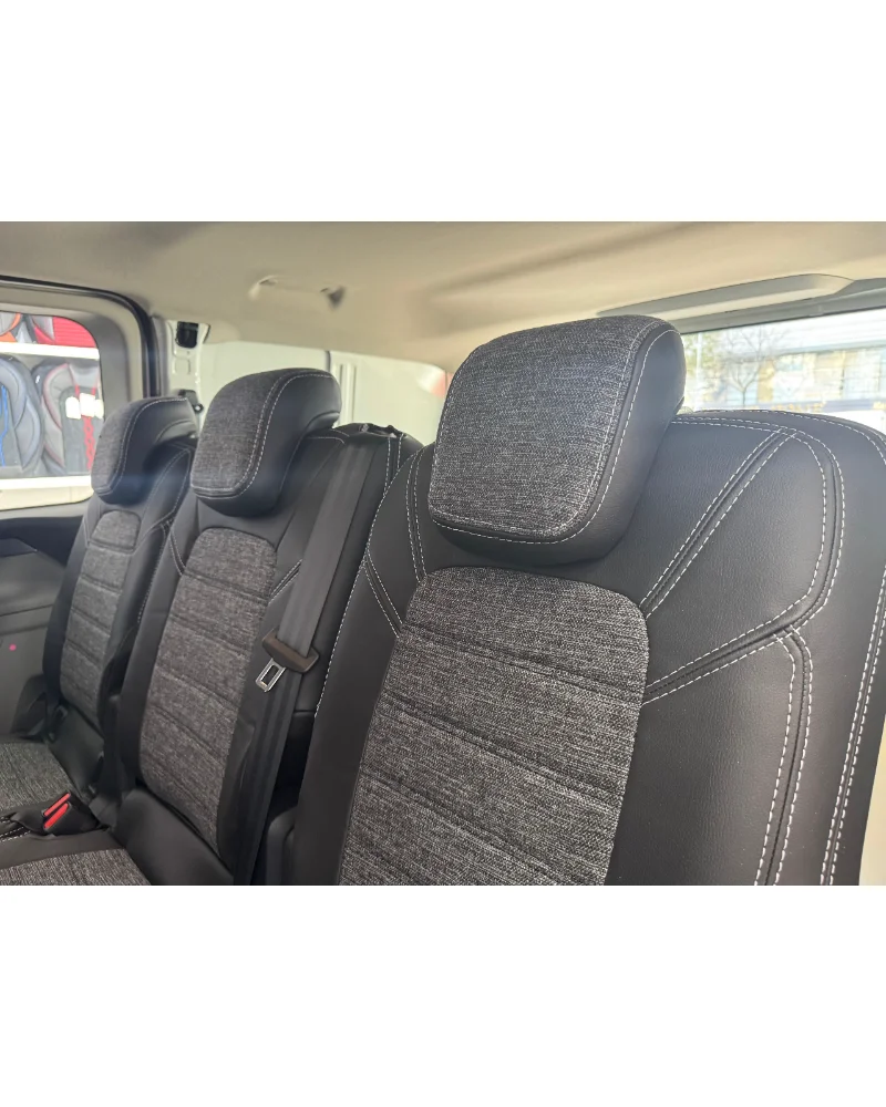 Ford Custom 5+1 Özel Oto Koltuk Kılıfı - 1.Kalite Deri Keten - Görsel 11