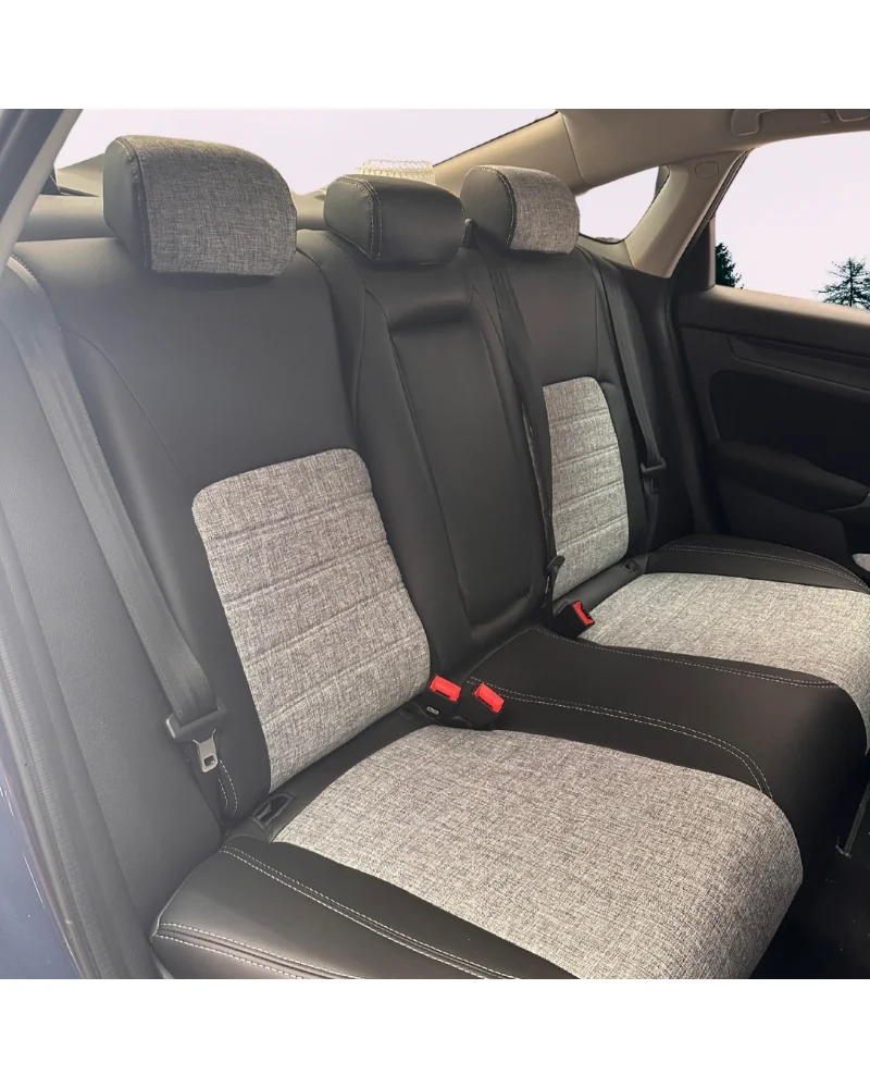Honda Civic Özel Oto Koltuk Kılıfı - 1.Kalite Deri Keten - Görsel 7