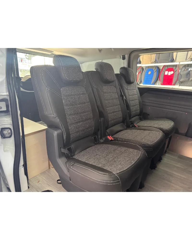Ford Custom 5+1 Özel Oto Koltuk Kılıfı - 1.Kalite Deri Keten - Görsel 5
