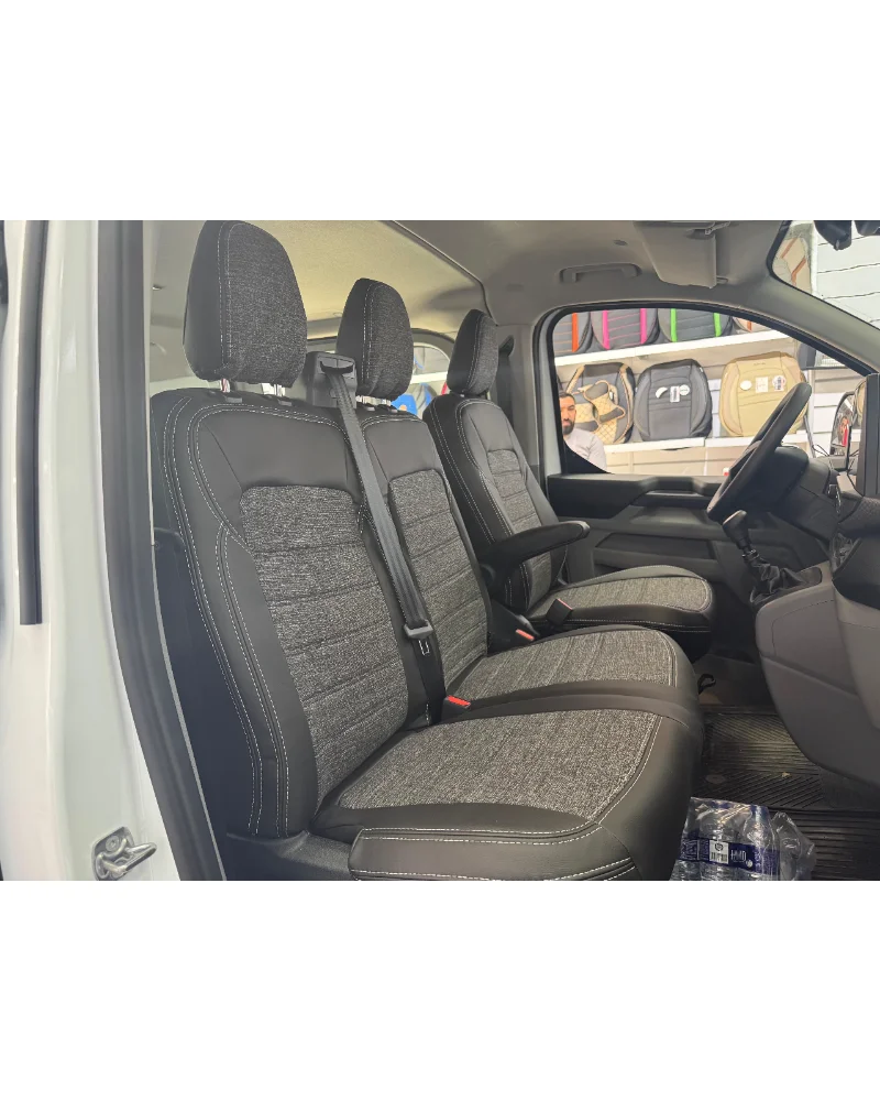 Ford Custom 5+1 Özel Oto Koltuk Kılıfı - 1.Kalite Deri Keten - Görsel 9