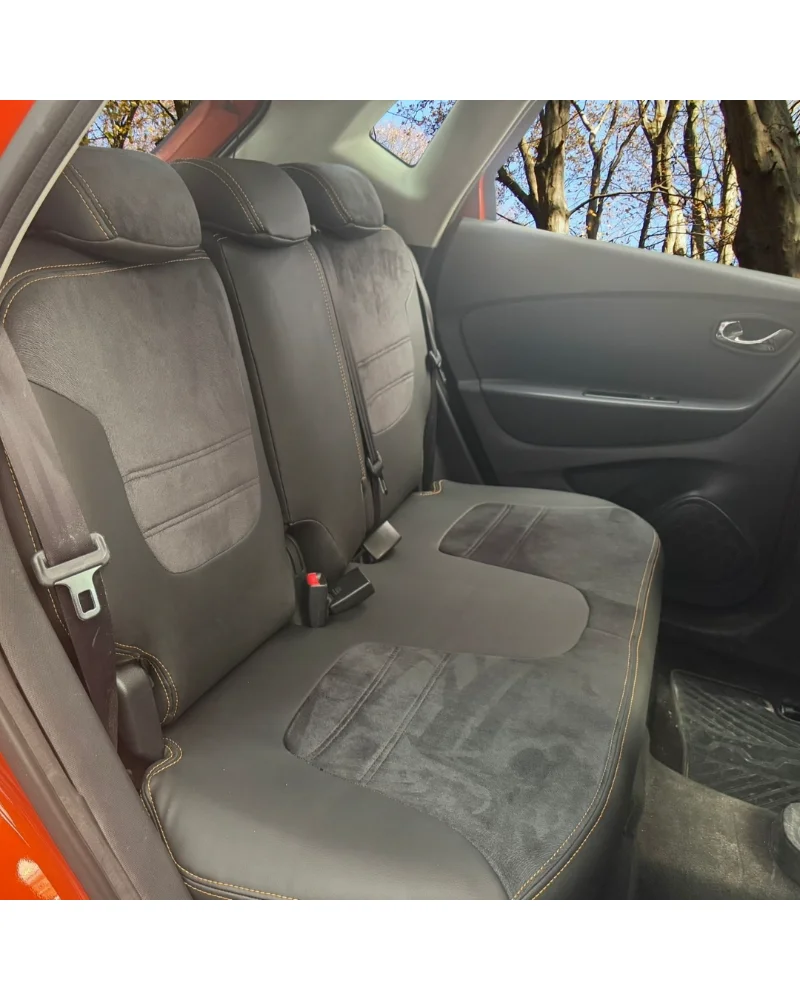 Renault Captur Araca Özel Oto Koltuk Kılıfı - 1.Kalite Deri Alcantara - Görsel 7