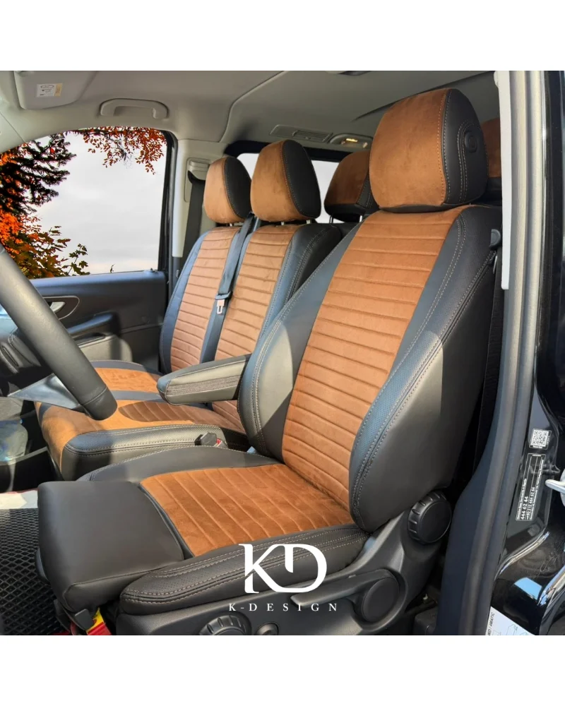 Mercedes-Benz Vito 8+1 Özel Oto Koltuk Kılıfı - 1.Kalite Deri Alcantara - Görsel 1
