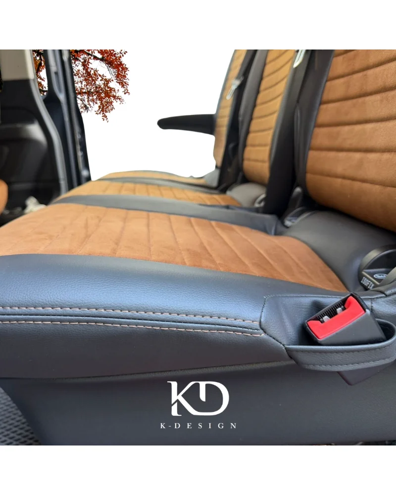 Mercedes-Benz Vito 8+1 Özel Oto Koltuk Kılıfı - 1.Kalite Deri Alcantara - Görsel 5