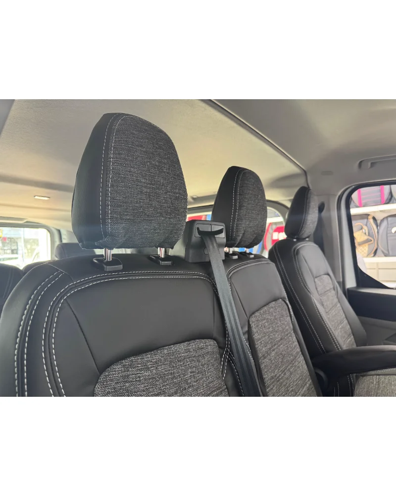 Ford Custom 5+1 Özel Oto Koltuk Kılıfı - 1.Kalite Deri Keten - Görsel 10