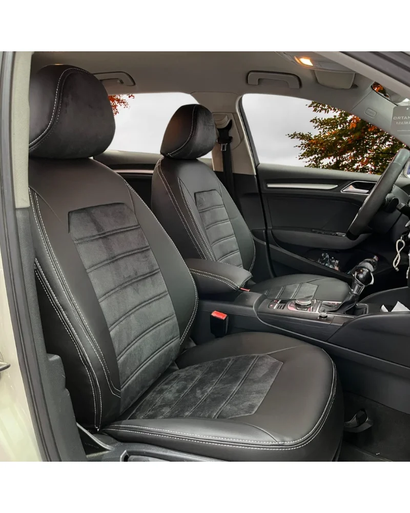 Audi A3 Araca Özel Oto Koltuk Kılıfı - 1.Kalite Deri Tay Tüyü - Görsel 9